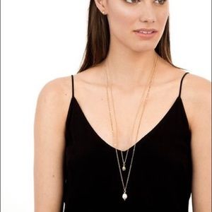 Stella & Dot Delicate Double Pearl Necklace